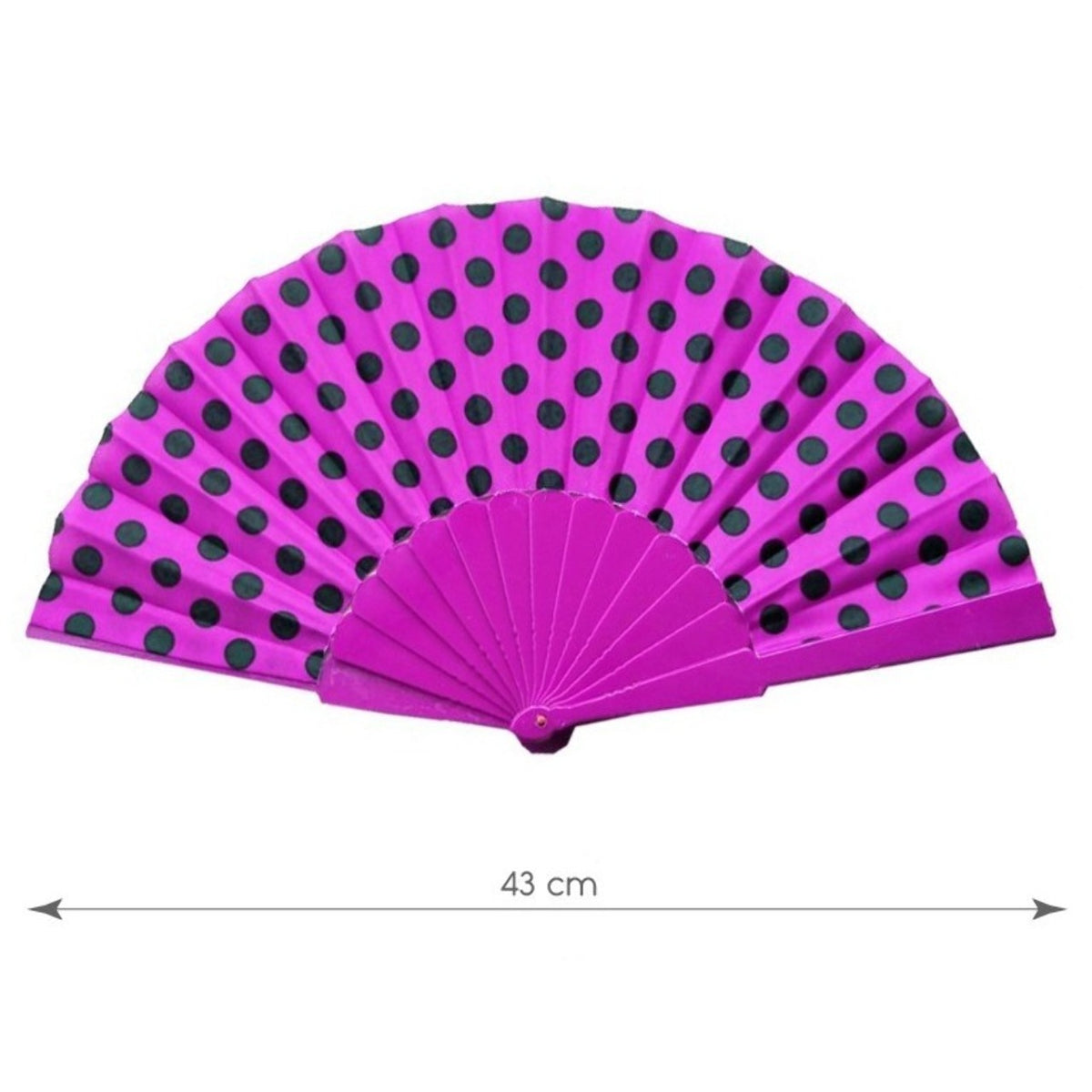 Fuchsia and Black Flamenco Hand Fan