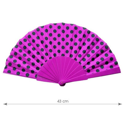 Fuchsia and Black Flamenco Hand Fan