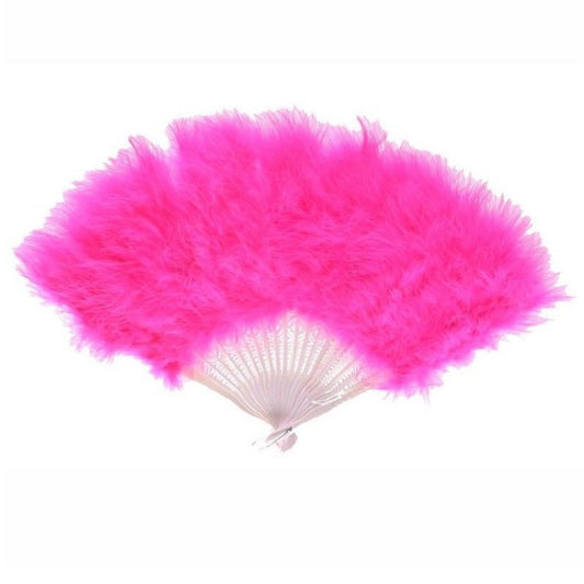 Fuchsia Feather Hand Fan
