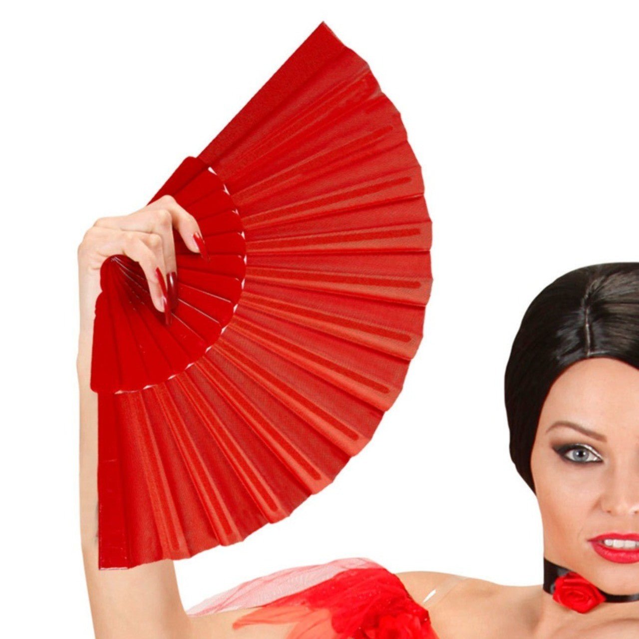 Red Fabric Hand Fan