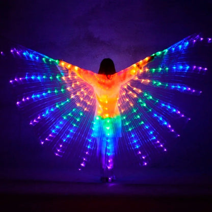 Giant Isis Wings with Lights for brides and weddings