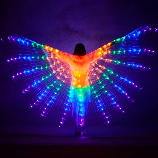 Giant Isis Wings with Lights for brides and weddings