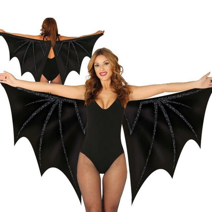 Black Fabric Bat Wings