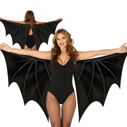 Black Fabric Bat Wings