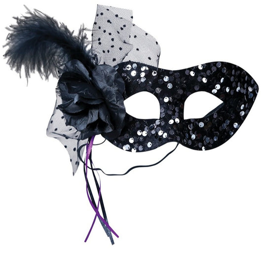 Black and Silver Sequin Mask
