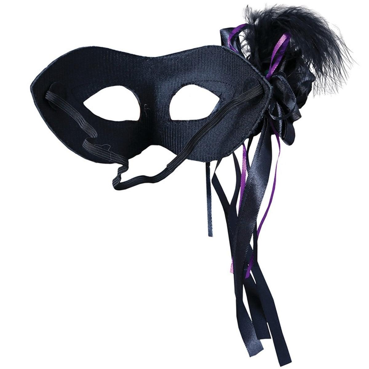Black Mask with Feather