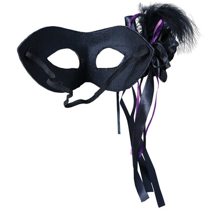 Black Mask with Feather