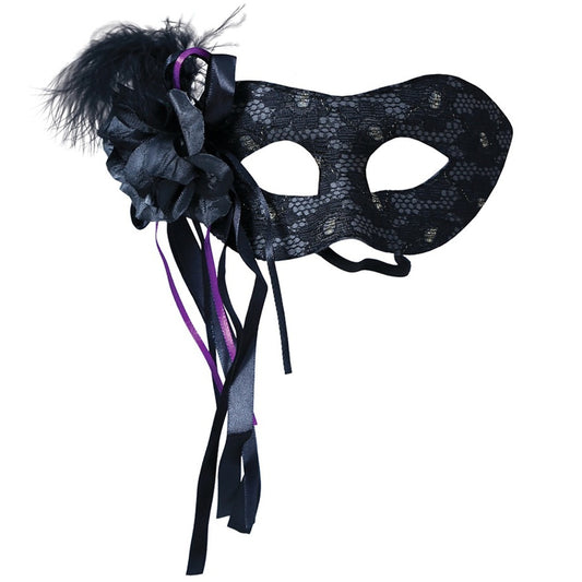 Black Mask with Feather