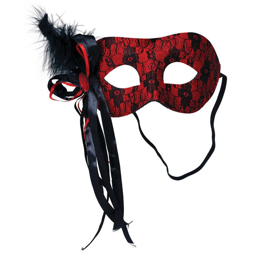 Red Mask with Feather