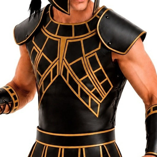 Black Roman Gladiator Leather Armour
