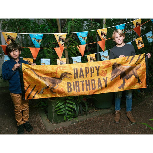 T Rex Dinosaur Birthday Banner