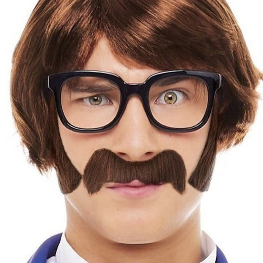 Brown Moustache and Sideburns