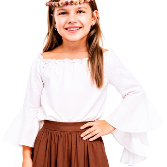 Girls Medieval Ruffled Blouse