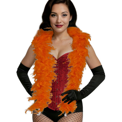 Orange Feather Boa 80g