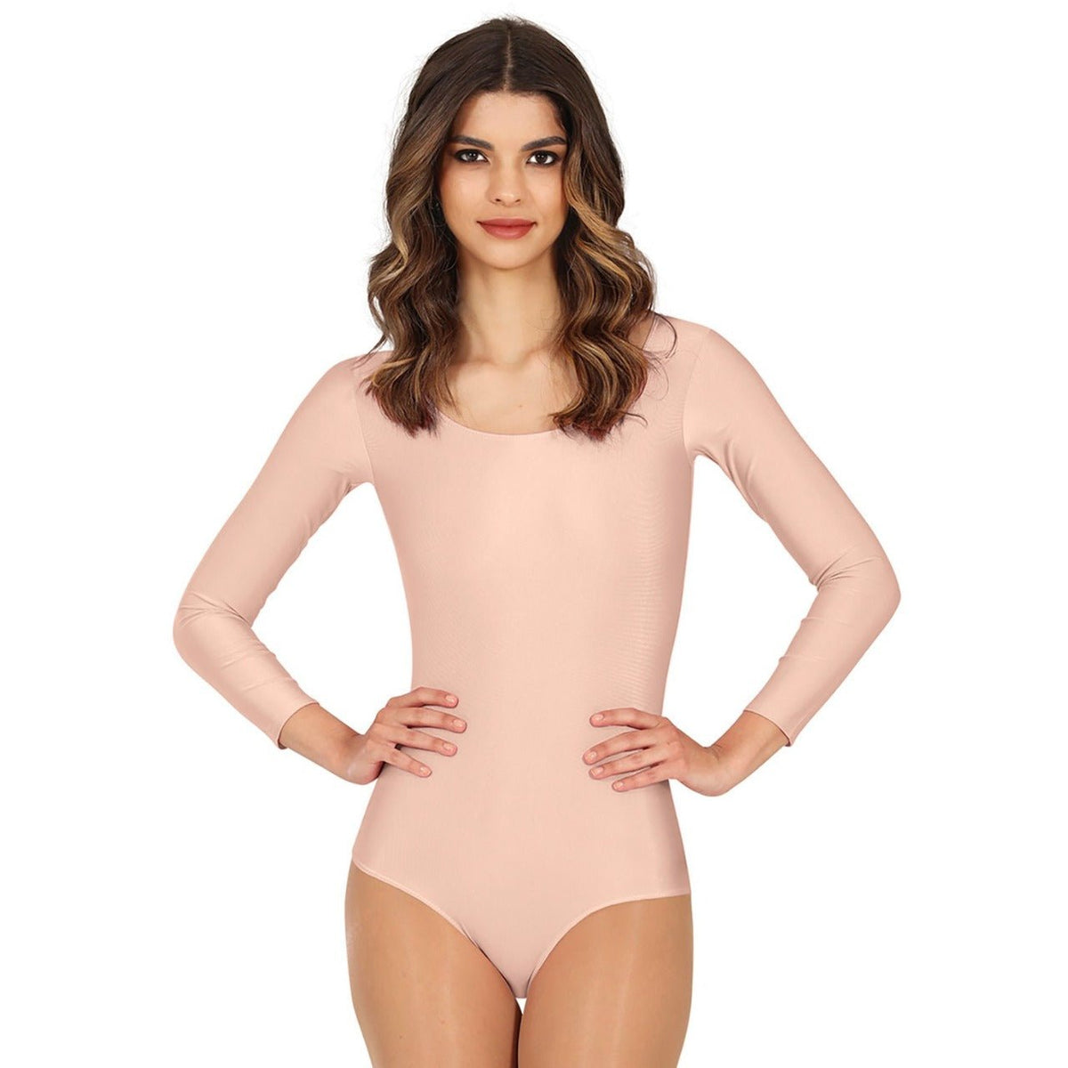 Womens Flesh Bodysuit with Sleeves