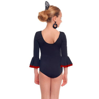 Kids Black Flamenco Bodysuit