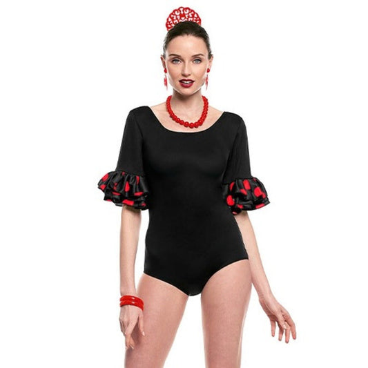 Black Polka Dot Flamenco Bodysuit