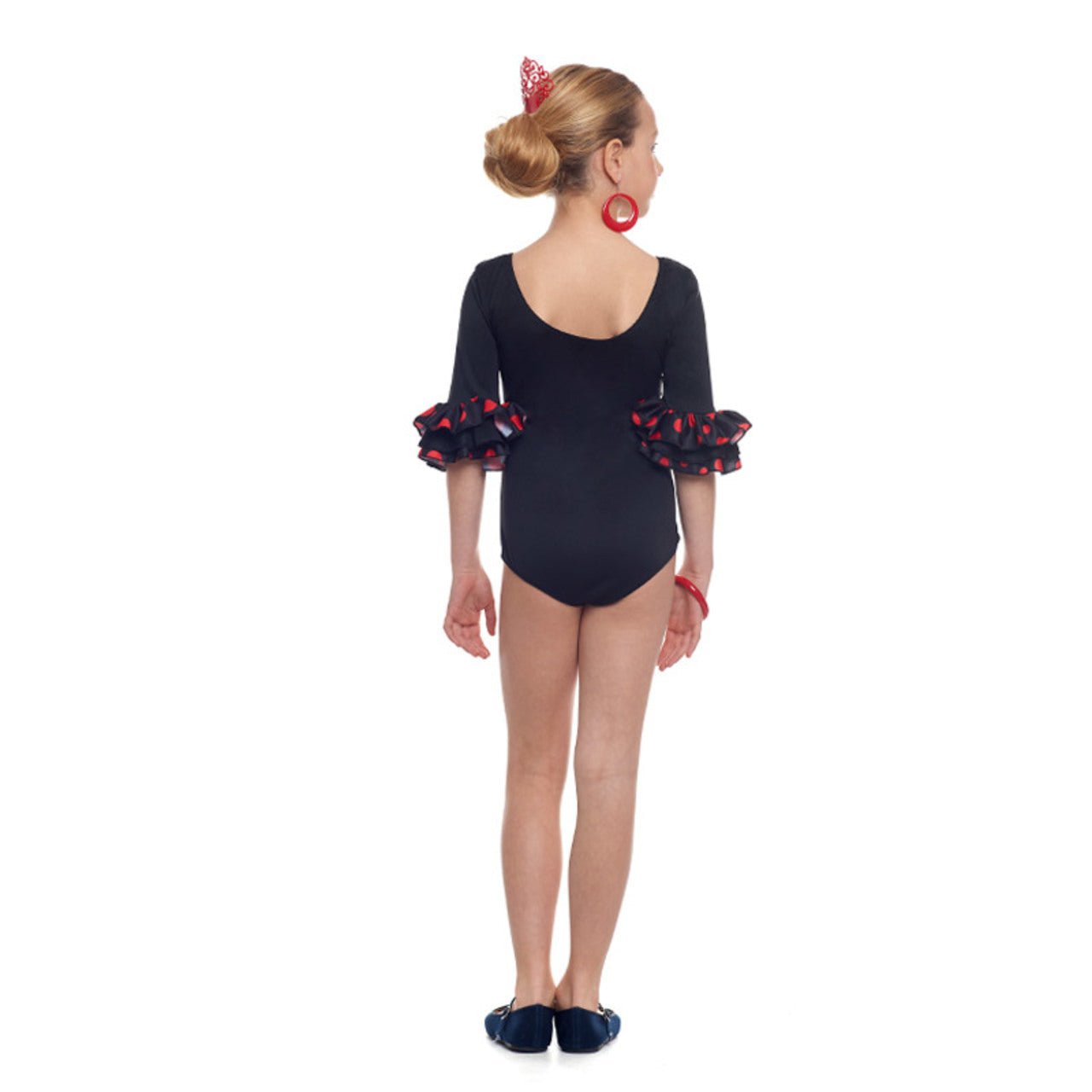 Kids Black Polka Dot Flamenco Bodysuit