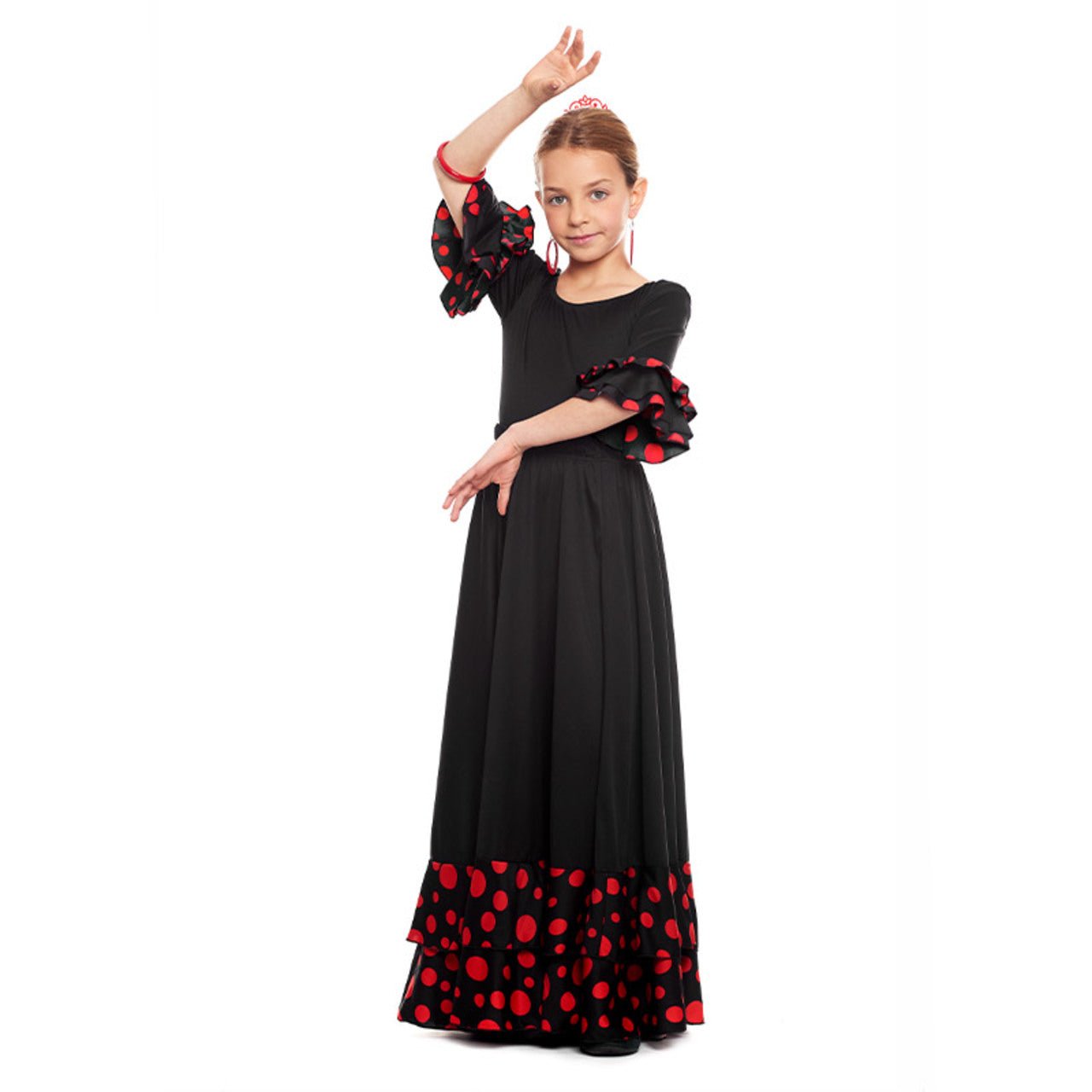 Kids Black Polka Dot Flamenco Bodysuit