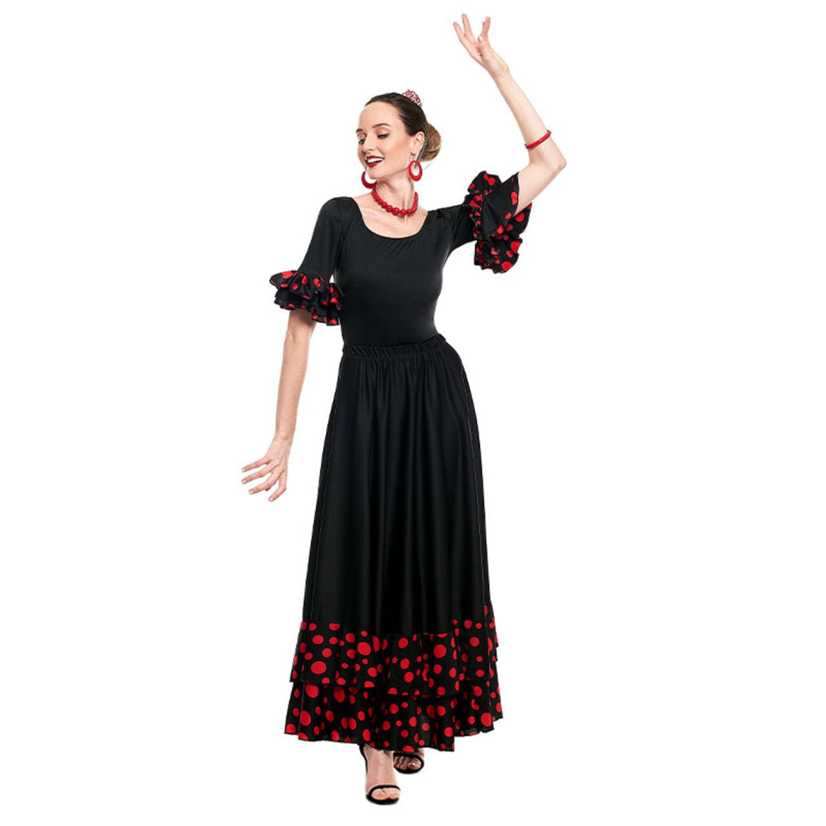 Black Polka Dot Flamenco Bodysuit