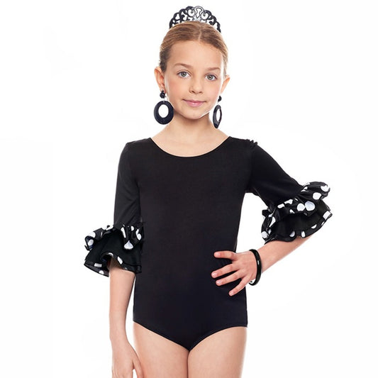 Kids Black and White Flamenco Bodysuit