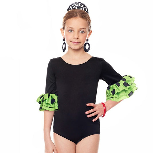Kids Black and Green Flamenco Bodysuit