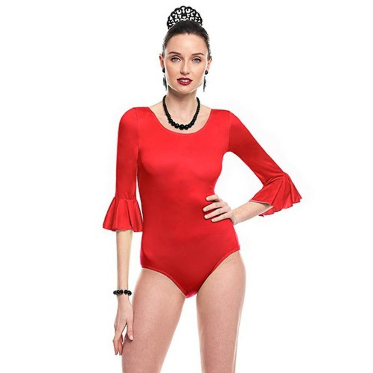 Womens Red Flamenco Bodysuit