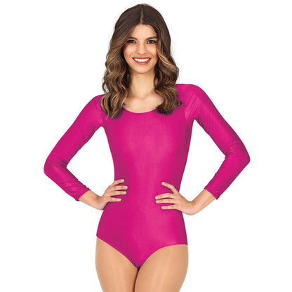 Womens Fuchsia Long Sleeve Bodysuit