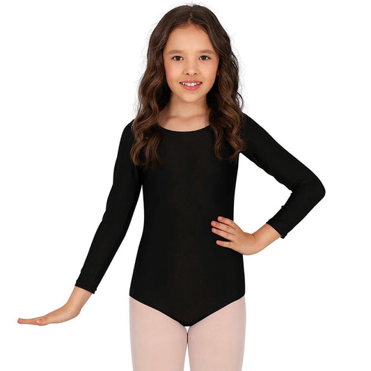 Black Long Sleeve Kids Bodysuit