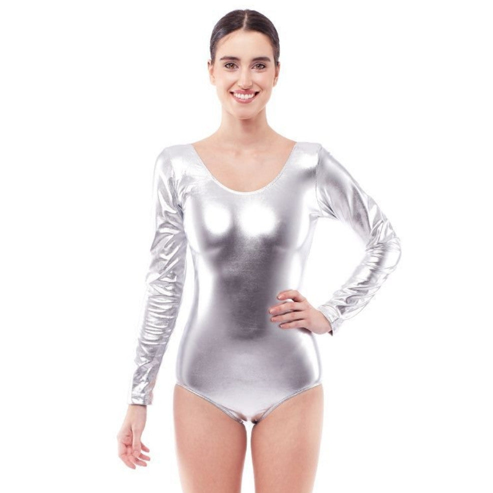 Metallic Silver Bodysuit