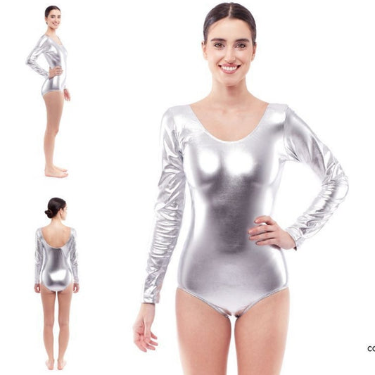Metallic Silver Bodysuit