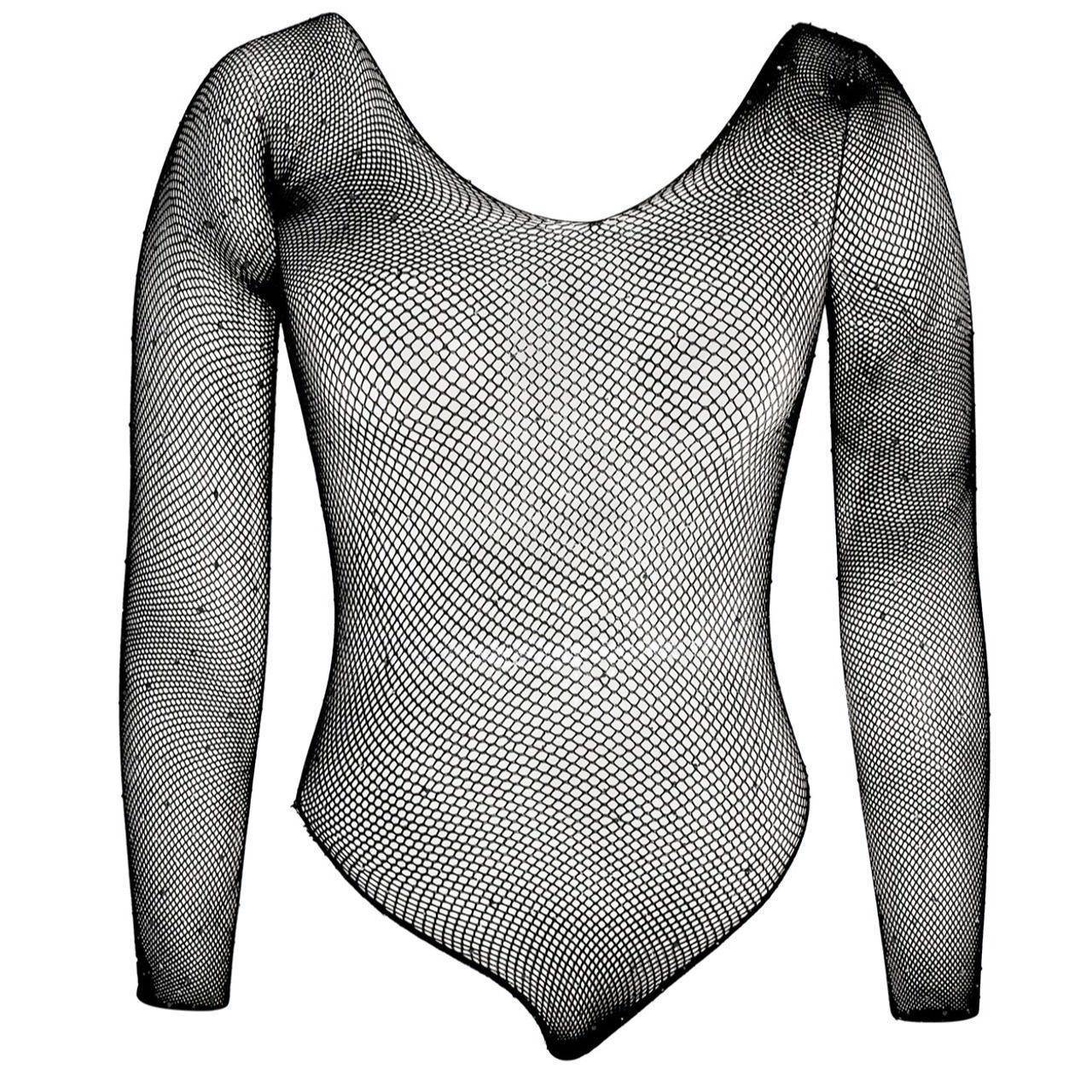 Fishnet Bodysuit with Rhinestones
