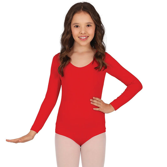 Red Long Sleeve Kids Bodysuit