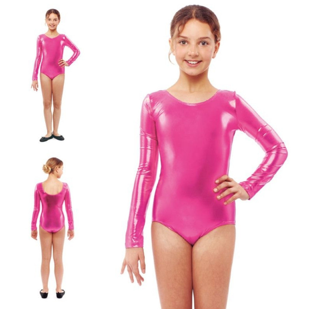 Kids Metallic Pink Bodysuit