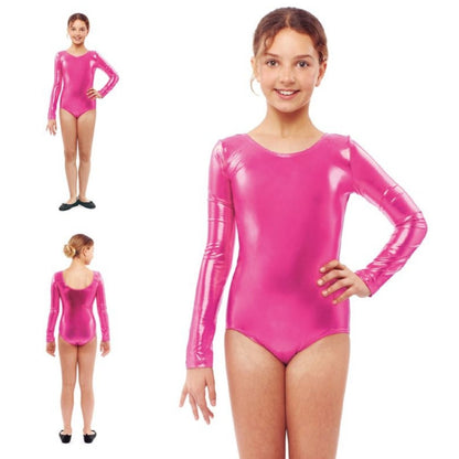 Kids Metallic Pink Bodysuit