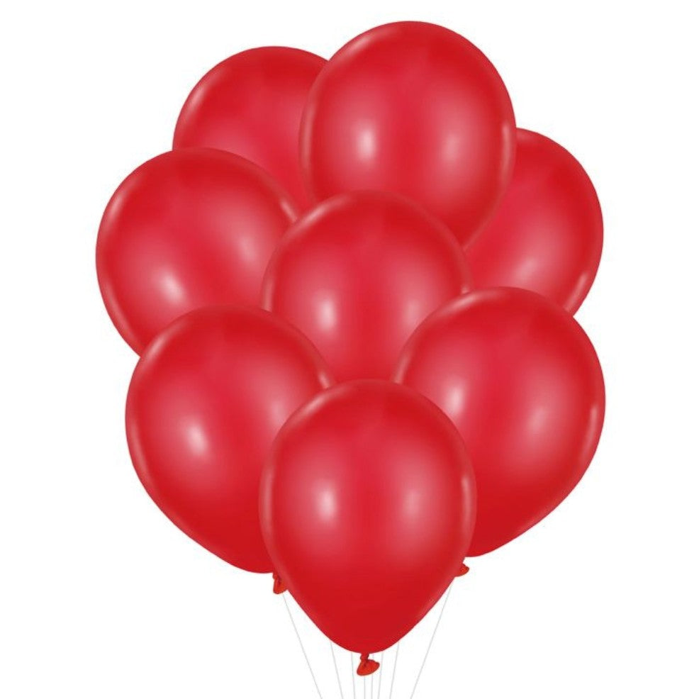 Bag of 8 Red Latex Balloons