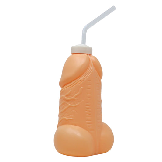 Penis Bottle with Straw