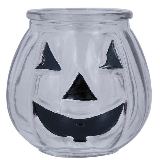Glass Pumpkin Candle Holder