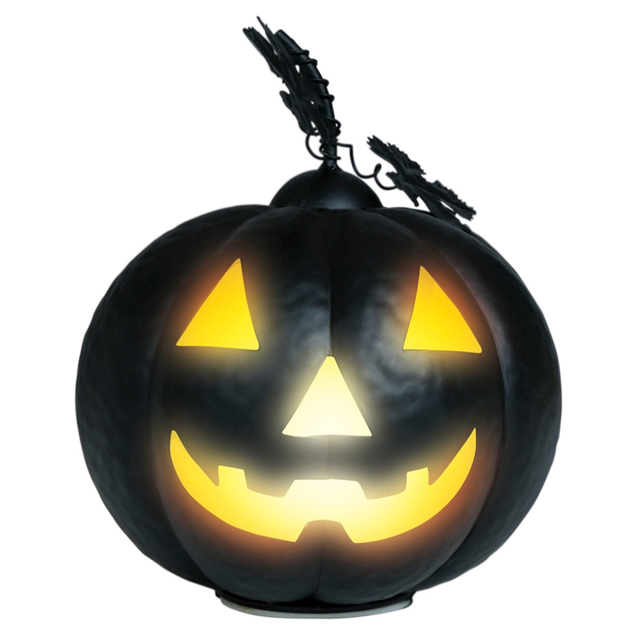 Black Light-Up Metallic Pumpkin