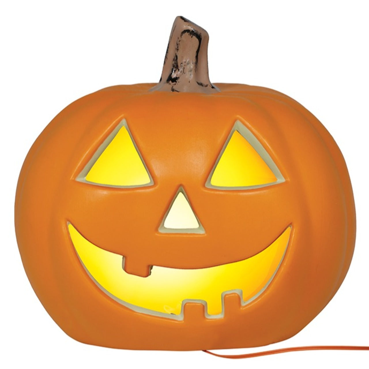 Creepy Orange Light-Up Pumpkin