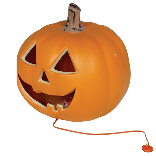 Creepy Orange Light-Up Pumpkin