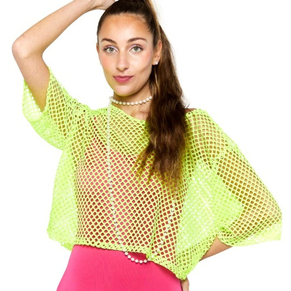 Yellow 80s Fishnet T-shirt Eco
