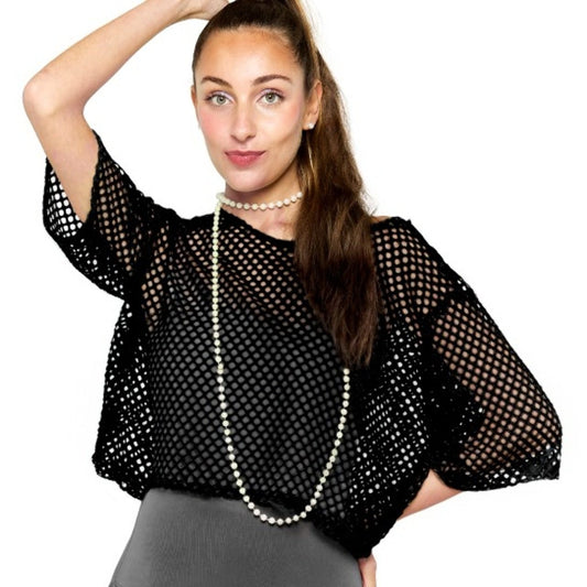 Eco 80s Black Fishnet T-shirt