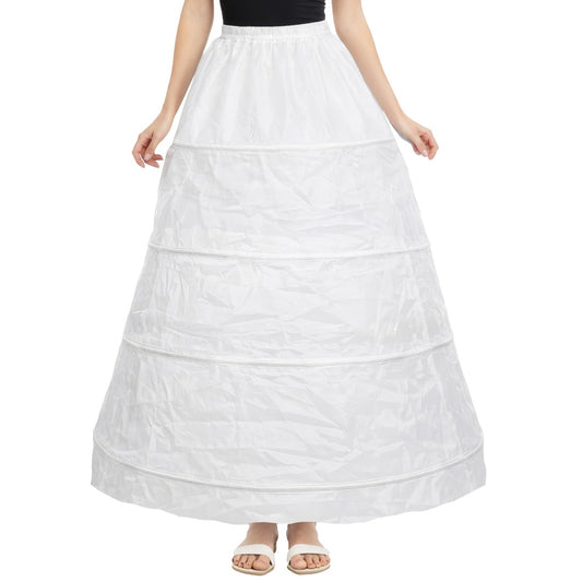 Long White 4 Hoop Petticoat