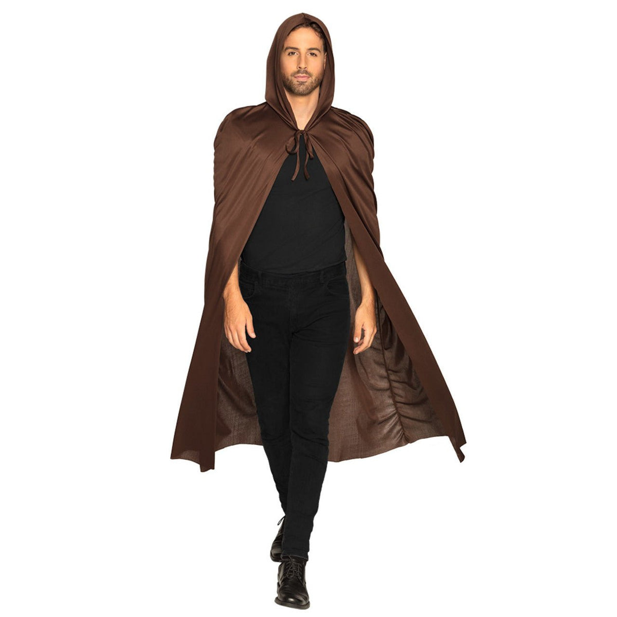 Long Brown Hooded Cape