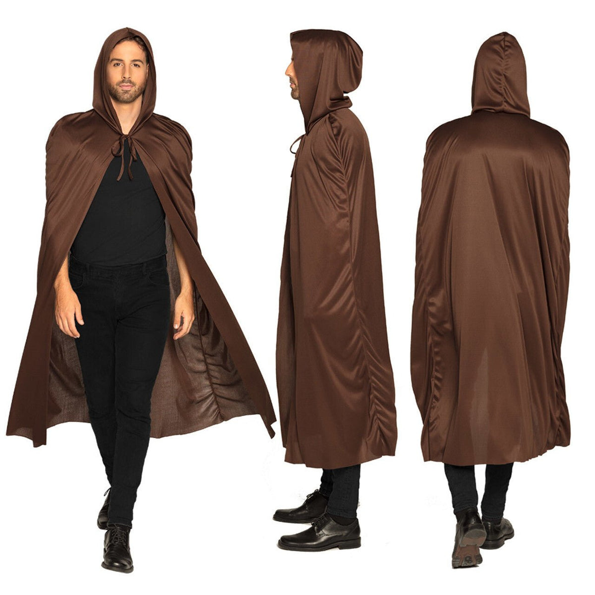 Long Brown Hooded Cape