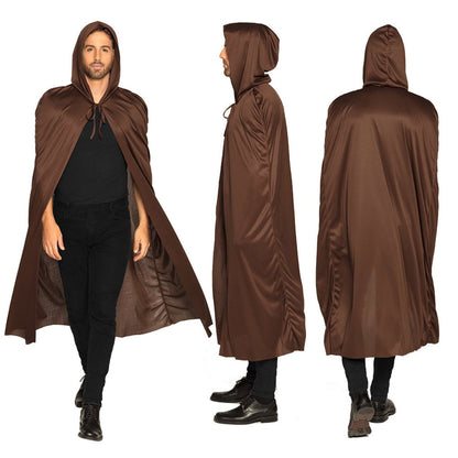 Long Brown Hooded Cape