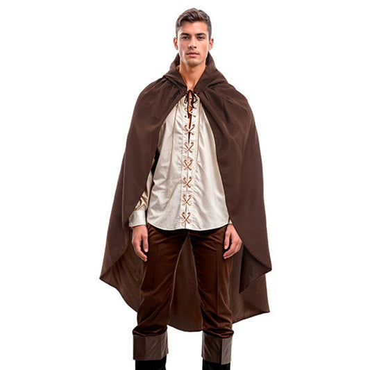 Brown Medieval Hooded Cape