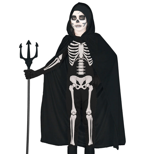 Black Hooded Velvet Cape 100cm