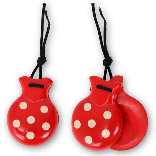 Red and White Flamenco Castanets